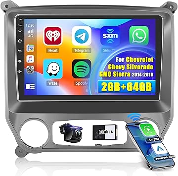 Dash Camera-Hikity-Hikity Android Car Stereo for Chevrolet Chevy Silverado GMC Sierra 2014-2018 Radio 2+64GB 10.1 Inch Touchscreen Car Radio Carplay Android Auto GPS Navigation WiFi Bluetooth FM EQ Backup Camera Dash Camera-Hikity-Hikity Android Car Stereo for Chevrolet Chevy Silverado GMC Sierra 2014-2018 Radio 2+64GB 10.1 Inch Touchscreen Car Radio Carplay Android Auto GPS Navigation WiFi Bluetooth FM EQ Backup Camera