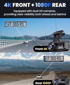 Dash Camera-COOLCRAZY-Dash Cam Front and Rear- 4K Full HD Dual Dash Camera for Cars Built-in 5G WiFi GPS 2
