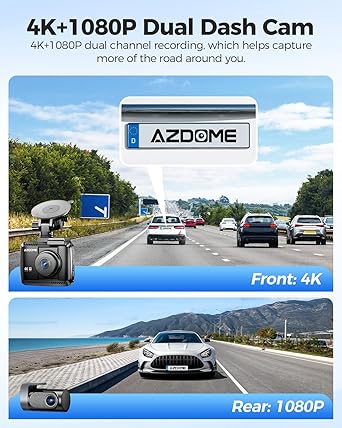 Dash Camera-AZDOME-AZDOME 4K Dash Cam Front and Rear- STARVIS Night Vision 2 Dash Camera-AZDOME-AZDOME 4K Dash Cam Front and Rear- STARVIS Night Vision - Image 2