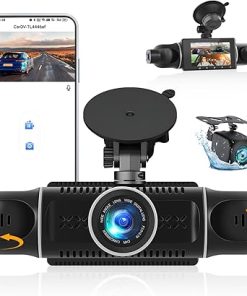 Dash Camera-AMprime-4 Channel Dash Cam Front and Rear Inside Left Right-3 Inch 1080P Dash Camera for Cars Car Camera with APP Control