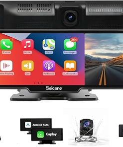 Dash Camera-SEICANE-Carplay Screen for Car- 9.3″ Touchscreen with 4K Dash Cam & 1080P Backup Camera