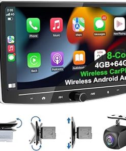 Dash Camera-IYING-Double Din Car Stereo Wireless CarPlay Android Auto 4G+64G 8-Core Detachable 10 Inch Touchscreen Car Radio Dual Bluetooth AM FM GPS Navigation WiFi Car Audio Receiver with Backup Camera 2Din Head Unit