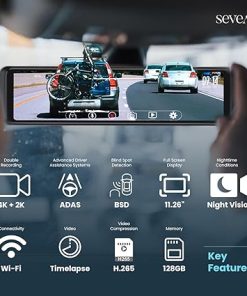 Dash Camera-Seveat-4K Mirror Dashcam with 2K Rear Camera- 170° Wide-Angle 2