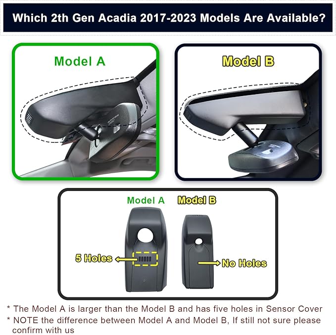 Dash Camera-mangoal-Front 4K & Rear 1080p Dash Cam for GMC Acadia 2017-2023 (Model A)- Model A & Model B Have Same Models Years but Vehicle Sensor Cover are Different 2 Dash Camera-mangoal-Front 4K & Rear 1080p Dash Cam for GMC Acadia 2017-2023 (Model A)- Model A & Model B Have Same Models Years but Vehicle Sensor Cover are Different - Image 2