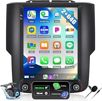Dash Camera-GOHHDL-2+64G Android 13 Car Stereo for Dodge RAM 1500 2500 3500 2013-2018(Auto AC) with Wireless Carplay Android Auto- 9.7 ’’ Touchscreen in Dash GPS Radio with GPS WiFi Bluetooth FM RDS EQ SWC Backup Camera Dash Camera-GOHHDL-2+64G Android 13 Car Stereo for Dodge RAM 1500 2500 3500 2013-2018(Auto AC) with Wireless Carplay Android Auto- 9.7 ’’ Touchscreen in Dash GPS Radio with GPS WiFi Bluetooth FM RDS EQ SWC Backup Camera