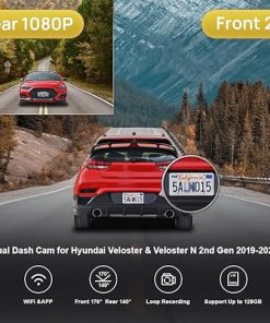 Dash Camera-FITCAMX-Fitcamx 2K Dual Dash Cam Suitable for 2019-2022 Hyundai Veloster & Veloster N with Auto Dimming(Part No#J9000)- OEM Style 2