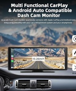 Dash Camera-KBD-Carplay and Android Auto Monitor- Enhanced Wireless Mirror Link 10.26 Inch Touch Display 4K Front and 1080P Rear Recording Dash Cam Night Vision Parking 2