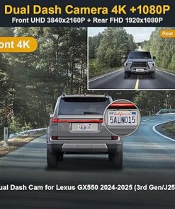 Dash Camera-FITCAMX-Fitcamx Front 4K+Rear 1080P Dash Cam Adapts for Lexus GX550 Premium Luxury Overtail 2024 2025 (Gen3/J250)- OEM Factory Look 2