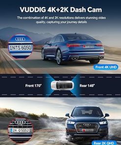 Dash Camera-VUDDIG-Dash Cam Front and Rear – Car Camera with 3.69″ IPS Screen- 4K+2K Dual Dash Camera for Cars 2