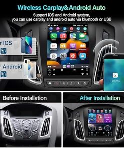 Dash Camera-podofo-Android 13 Car Stereo Radio for Ford Focus 2012-2018 with Wireless CarPlay/Android Auto- 9.7 inch Touch Screen Head Unit 2