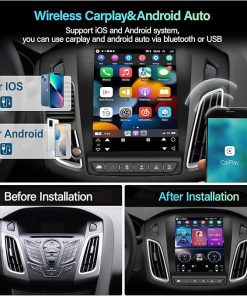 Dash Camera-podofo-Android 13 Car Stereo Radio for Ford Focus 2012-2018 with Wireless CarPlay/Android Auto- 9.7 inch Touch Screen Head Unit 2