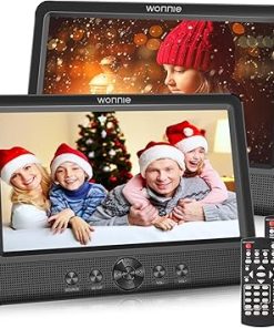 Dash Camera-WONNIE-WONNIE 10.5″ Two DVD Players Dual Screen for Car Portable CD Player- Play a Same or Two Different Movies with Two Mounting Brackets