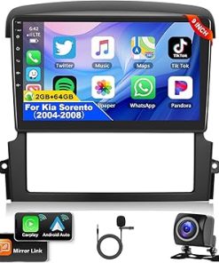 Dash Camera-podofo-Podofo 2G+64G Car Stereo for Kia Sorento 2004 2005 2006 2007 2008 with Wireless Carplay Android Auto- 9 Inch Touchscreen Car Radio with Bluetooth/GPS/WiFi/SWC/FM&RDS Radio + AHD Backup Camera + MIC