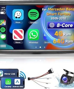 Dash Camera-VECHTEL-9 Inch Android 13 Car Radio for Mercedes Benz Smart Fortwo 2005-2010 with Wireless CarPlay/Android Auto- 8 Core 4G+64G