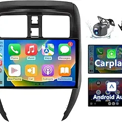 Dash Camera-ZHNN-Android 13 Car Radio Stereo Compatible with Nissan Versa Sedan 2015-2019- 10 Inch Android 2+64GB Car Stereo Support Carplay/Android Auto MirrorLink