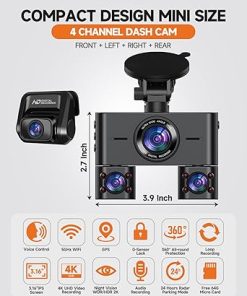 Dash Camera-HUPEJOS-Dash Cam 360°- Dash Camera for Cars Front and Rear Inside 2