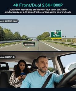 Dash Camera-COOAU-COOAU D30S 4K Dash Cam with GPS Wi-Fi- Front and Inside Dual 2.5K 1080P 2