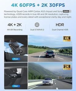 Dash Camera-VIOFO-VIOFO A329 4K 60FPS Dash Cam Front and Rear- 4K+2K Dual Dash Camera for Cars 2