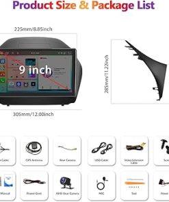 Dash Camera-SIXTOP-SIXTOP [8-Core 2+64G] Android Car Stereo for Hyundai Tucson IX35 2010-2015 with Carplay Android Auto 59 Theme 10.1 inch Touch Screen Bluetooth 5.0 FM/RDS Network Radio DSP 32EQ AI Voice GPS 2