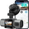 Dash Camera-COOAU-COOAU 4K Dual Dash Cam- Built-in GPS Wi-Fi