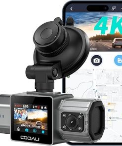 Dash Camera-COOAU-COOAU 4K Dual Dash Cam- Built-in GPS Wi-Fi