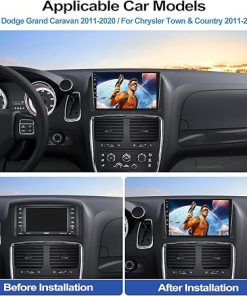Dash Camera-CAMECHO-2G+64G Car Radio Stereo for Dodge Grand Caravan 2011-2020 Chrysler Town & Country 2011-2016 with Wireless CarPlay Android Auto 9″ Touch Screen Android 13 Car Stereo with Bluetooth FM GPS Backup Camera 2