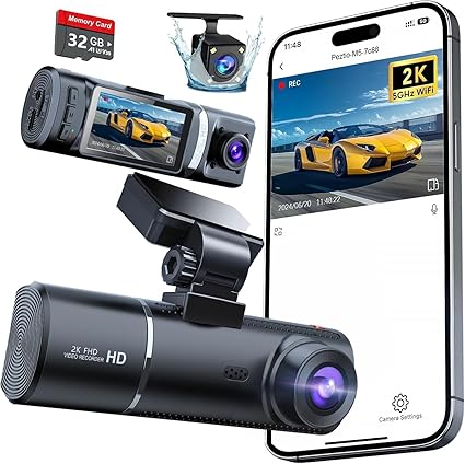 Dash Camera-CRROPDA-3 Channel 2K WiFi Dash Cam- 2K+1080P+1080P Front Inside and Rear Dash Camera-CRROPDA-3 Channel 2K WiFi Dash Cam- 2K+1080P+1080P Front Inside and Rear