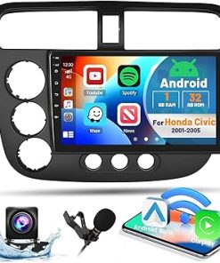 Dash Camera-Hikity-Hikity Android 13 Car Stereo for Honda Civic 2001-2005 with Wireless Carplay Android Auto- 9 Inch Touch Screen Car Radio with Bluetooth/GPS/WiFi/SWC/HiFi/FM/RDS AHD Backup Camera MIC Dash Camera-Hikity-Hikity Android 13 Car Stereo for Honda Civic 2001-2005 with Wireless Carplay Android Auto- 9 Inch Touch Screen Car Radio with Bluetooth/GPS/WiFi/SWC/HiFi/FM/RDS AHD Backup Camera MIC