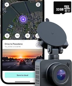 Dash Camera-Nexar-Nexar Beam GPS Dash Cam – Dash Camera for Cars with 32GB SD Card Included Unlimited Cloud Storage 24H Parking Mode Dash Cam for Cars. Wireless Car Camera with 1-Year Nexar Classic App Subscription.