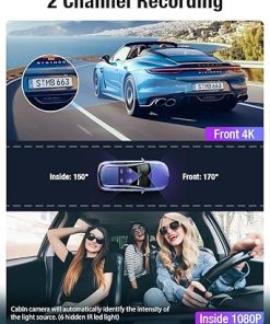 Dash Camera-OMBAR-OMBAR Dash Cam Front and Inside- 5G WiFi GPS Dash Cam 4K+1080P Included 64GB Card with 3.18″ LCD Screen 2
