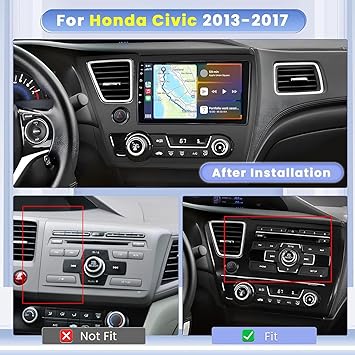 Dash Camera-Hikity-8 Core 6+128GB Android 13 Car Stereo for Honda Civic 2013-2017 with Wireless Apple Carplay- 9 Inch IPS Touchscreen Car Radio 59UI GPS Navigation WiFi 32EQ DSP Backup Camrea 2 Dash Camera-Hikity-8 Core 6+128GB Android 13 Car Stereo for Honda Civic 2013-2017 with Wireless Apple Carplay- 9 Inch IPS Touchscreen Car Radio 59UI GPS Navigation WiFi 32EQ DSP Backup Camrea - Image 2