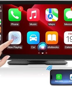 Dash Camera-ABSOSO-Portable Car Screen Wireless CarPlay – 9 Inch Wireless Android Auto Car Stereo – Bluetooth IPS Display Voice Control Mirrorlink GPS Navigation