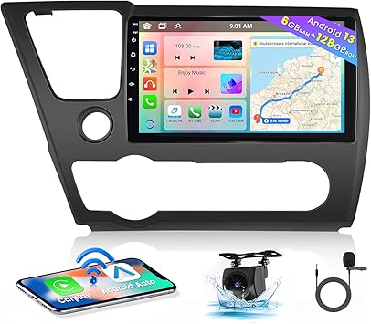 Dash Camera-Hikity-8 Core 6+128GB Android 13 Car Stereo for Honda Civic 2013-2017 with Wireless Apple Carplay- 9 Inch IPS Touchscreen Car Radio 59UI GPS Navigation WiFi 32EQ DSP Backup Camrea Dash Camera-Hikity-8 Core 6+128GB Android 13 Car Stereo for Honda Civic 2013-2017 with Wireless Apple Carplay- 9 Inch IPS Touchscreen Car Radio 59UI GPS Navigation WiFi 32EQ DSP Backup Camrea