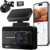 Dash Camera-JOH-JOH Dash Cam Front and Rear- 4K+1080P Dash Camera Built in WiFi GPS with 32GB TF Card