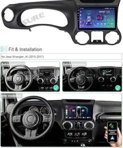 Dash Camera-ASURE-ASURE Android Car Stereo Radio for Wrangler JK 2015 2016 2017-10.1 inch 4Core 2+32G Car in-Dash Navigation GPS Unit with Wireless Carplay 2