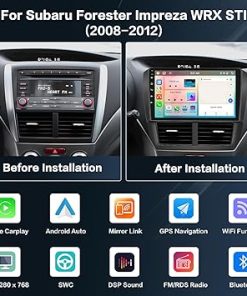 Dash Camera-Inefala-8-Core 4+64G Android 13 Car Stereo Upgrade Radio for Subaru Forester Impreza WRX STI 2008-2012- 9” HD Touch Screen with Wireless CarPlay & Android Auto 2