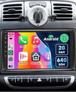 Dash Camera-Rimoody-2G+64G Android 13 Radio for Mercedes-Benz Smart Fortwo 2005-2010- Rimoody Car Stereo Wireless Carplay Android Auto 9 Inch Touch Screen BT FM/RDS EQ GPS WiFi Backup Camera