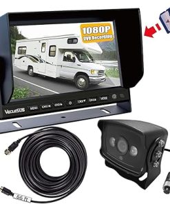Dash Camera-VECLESUS-Backup Camera Dash Camera Rearview camera1080P HD DVR Recording Wired 4-Video with 7” IPS Car Monitor Backup Camera for Trucks- RVs