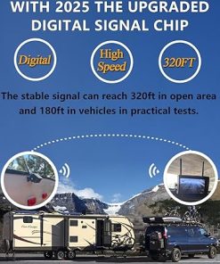 Dash Camera-DOUXURY-Wireless Backup Camera- DOUXURY IP69 Waterproof 170° Wide View Angle HD 1080P Rear View Camera + HD LCD 7″ Monitor 2