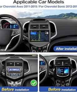 Dash Camera-CAMECHO-2G+32G Car Stereo Radio with Wireless CarPlay Android Auto for Chevrolet Chevy Sonic 2012-2015 Android 13 Radio 9″ Touch Screen Bluetooth Car Radio with GPS Navigation WiFi Mirror Link Backup Camera 2