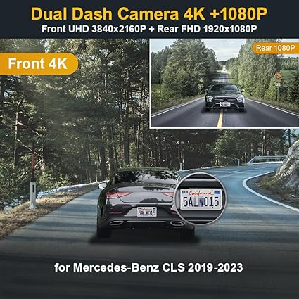 Dash Camera-FITCAMX-Fitcamx Front 4K+Rear 1080P Dash Cam Suitable for Benz CLS 450 4MATIC 2019 2020 2021 2022 2023 (HD2-6118)- OEM Look 2 Dash Camera-FITCAMX-Fitcamx Front 4K+Rear 1080P Dash Cam Suitable for Benz CLS 450 4MATIC 2019 2020 2021 2022 2023 (HD2-6118)- OEM Look - Image 2