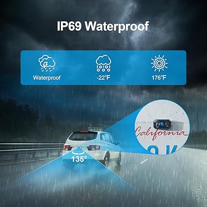 Dash Camera-Fookoo-Fookoo HD 1080P 5-inch Wireless Backup Camera- 5″ Split Screen Monitor Rear View Licence Plate Camera 3 Dash Camera-Fookoo-Fookoo HD 1080P 5-inch Wireless Backup Camera- 5" Split Screen Monitor Rear View Licence Plate Camera - Image 3