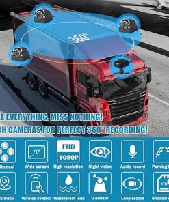 Dash Camera-VSYSTO-VSYSTO H7 4CH Truck Dash Camera 360 DVR Dash Cam Security Camera System Vehicle Backup Cameras 1080P Front Rear Side View 7.0” Monitor w/GPS IR Night Vision for RV Semi Truck Trailer Tractor 2