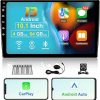 Dash Camera-KSPIV-4G+64G 10.1 Inch Android 13 Car Stereo Touch Screen with Carplay & Android Auto- Double Din Car Radio Built-in BT