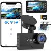 Dash Camera-TAREEFAN-Dash Cam Front and Rear 4K/2K+1080P- WiFi Dash cam Free 64GB Card