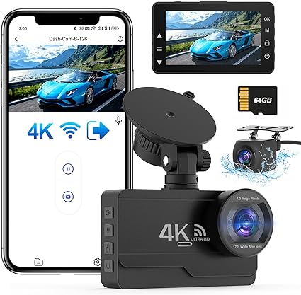Dash Camera-TAREEFAN-Dash Cam Front and Rear 4K/2K+1080P- WiFi Dash cam Free 64GB Card Dash Camera-TAREEFAN-Dash Cam Front and Rear 4K/2K+1080P- WiFi Dash cam Free 64GB Card