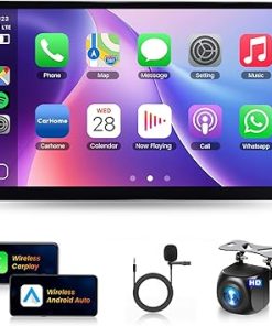 Dash Camera-METEESER-4+64G Android 13 Car Stereo Double Din Radio- 9 Inch IPS Touch Screen Car Stereo Wireless Apple Carplay Android Auto Car Radio Bluetooth GPS WiFi HiFi 32EQ DSP FM RDS SWC+Mic