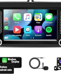 Dash Camera-SIXWIN-Android Car Stereo for VW Volkswagen Seat Golf Passat Jetta Beetle Tiguan Touran EOS 7” Double Din Touchscreen Bluetooth Radio with Apple CarPlay Android Auto GPS Navigation WiFi FM Backup Camera MIC
