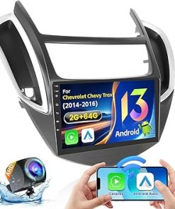 Dash Camera-Ohradio-Hikity [2+64G] Android 13 Car Stereo for Chevrolet Chevy Trax 2014 2015 2016- 9” Touch Screen with Wireless CarPlay Android Auto GPS WiFi Bluetooth FM SWC Backup Camera Mic
