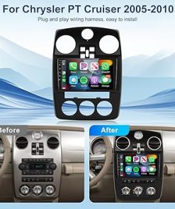 Dash Camera-METEESER-2+64G- for Chrysler PT Cruiser 2005-2010 Car Radio with Wireless Carplay/Android Auto-Android Car Stereo 9 Inch Touch Screen GPS Navigation WiFi Bluetooth FM/RDS Mirror Link SWC Backup Camera 2